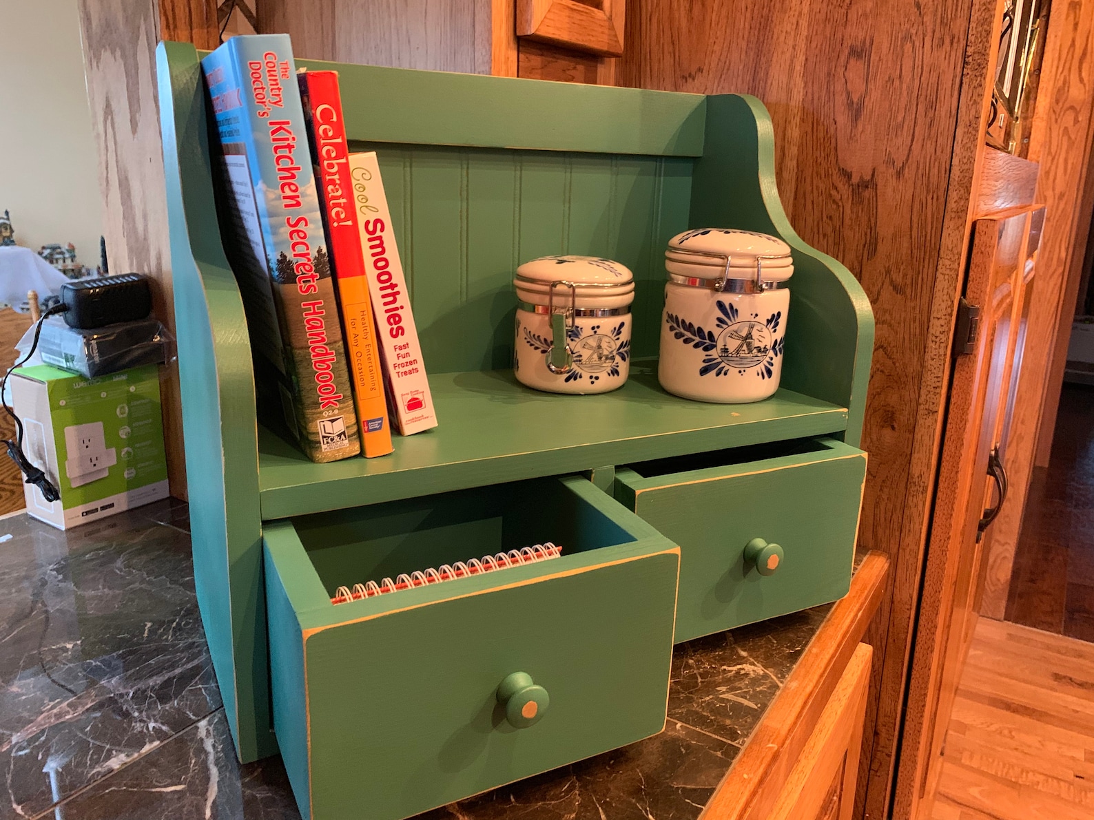 Countertop Cookbook and Recipe Holder | Kitchen Storage With Drawers - Etsy