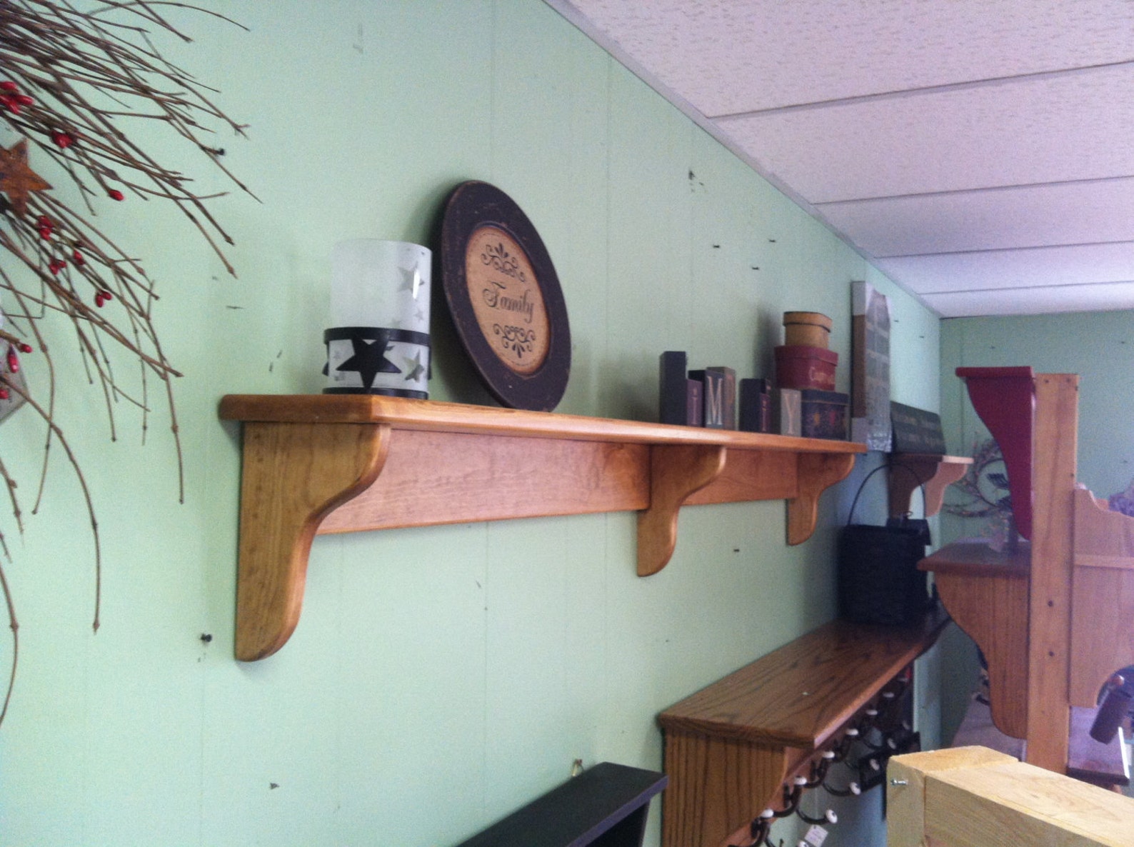 Plate Rack Display Shelf Beautiful 60 Pine Wood Shelf Etsy