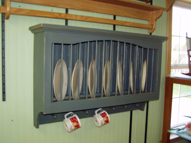 Plate Rack / Mug Rack / Plate Storage / Primitive Plate Etsy