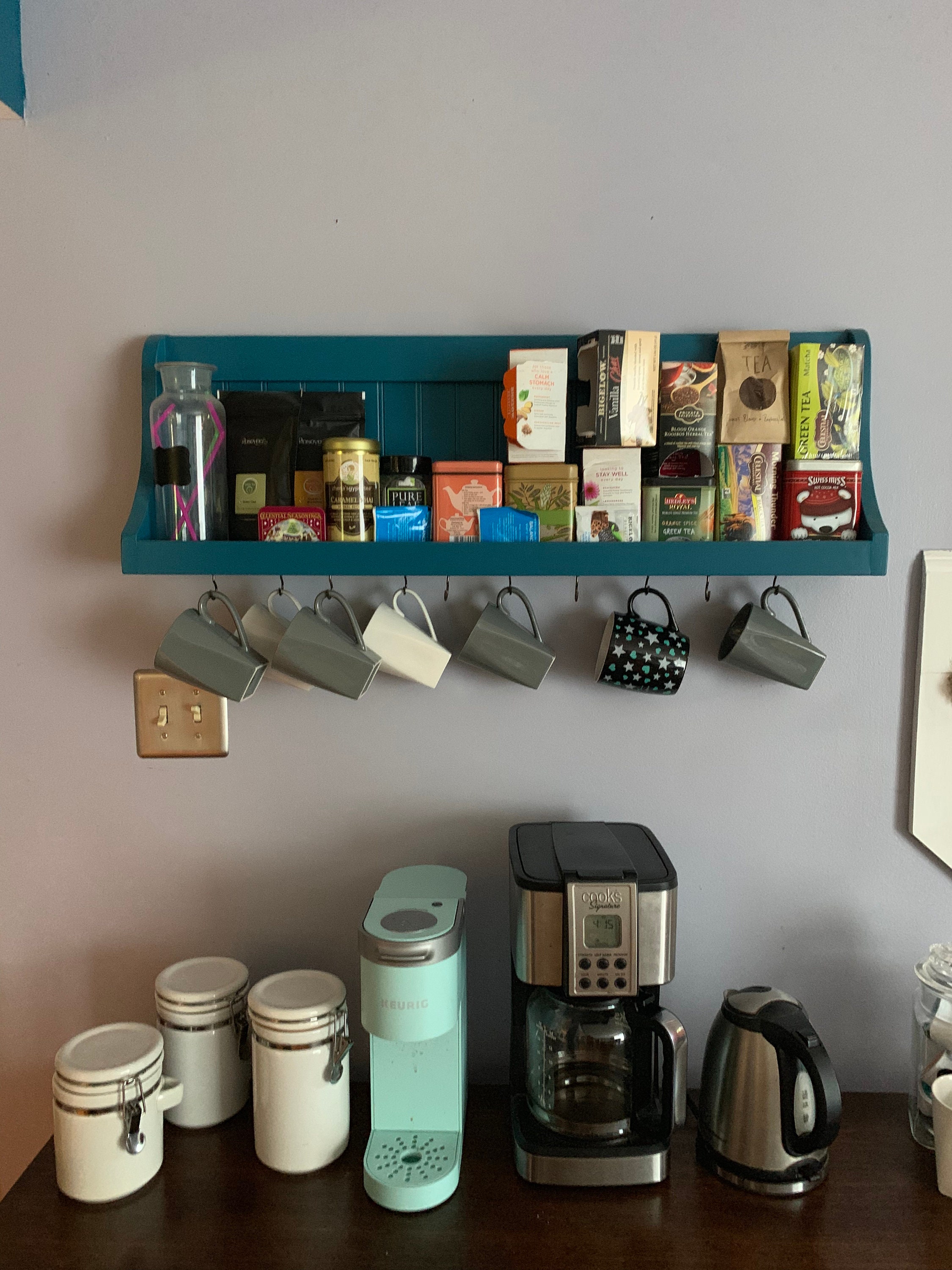 Ganci per porta tazze montati a parete Stendino per tazze Appendiabi per bicchieri Organizzatore per tazze da tè Ganci per tazze Porta tazze per soggiorno Bar di casa  15