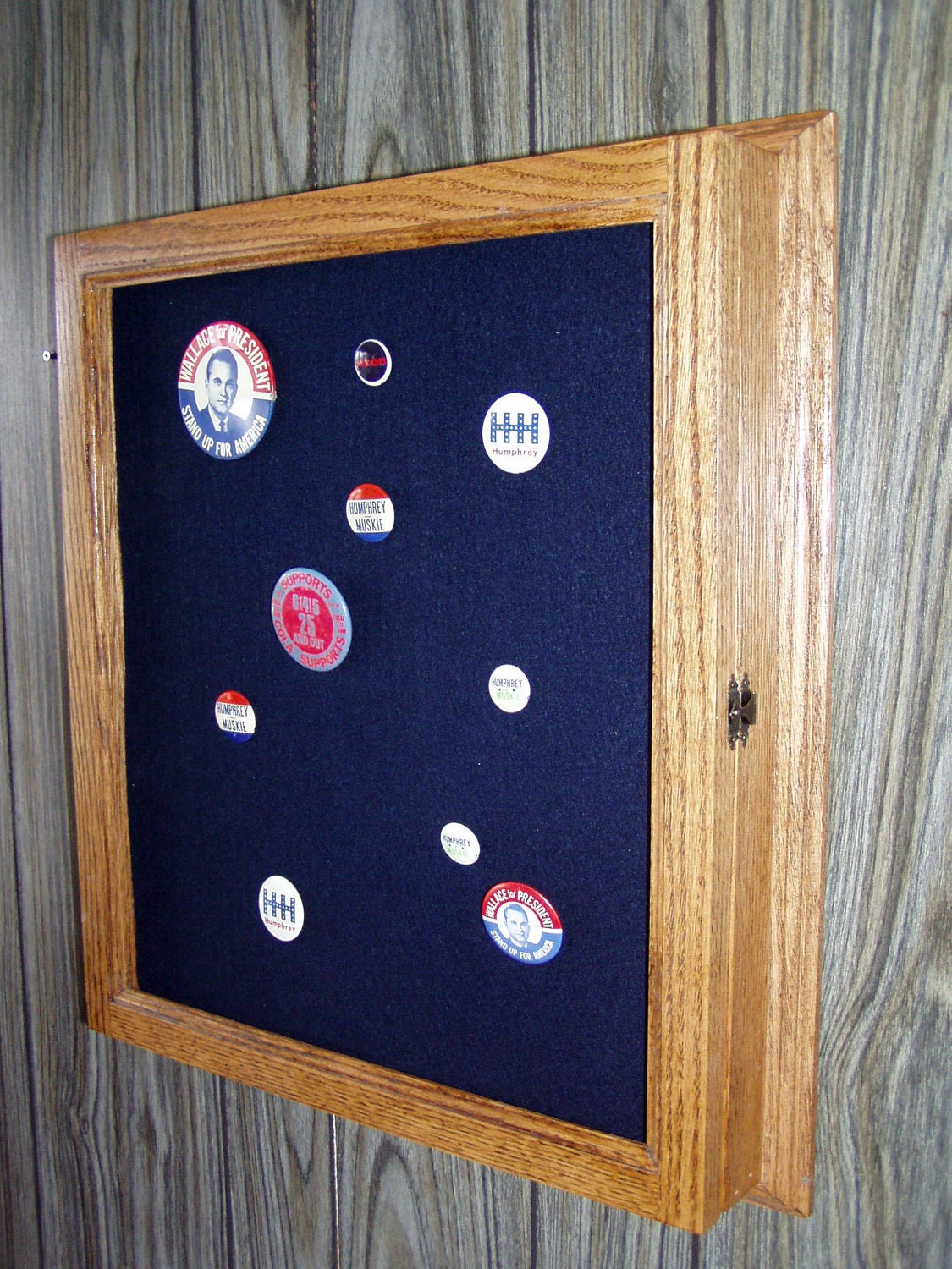 Oak Pin Case Display Collector Case / Pin Case / Awards Etsy