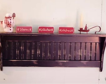 Shelving , Wood Shelf Wall Hanging , Primitive Distressed Rustic Wall Shelf , Antiqued Farmhouse Country Shelf for the wall