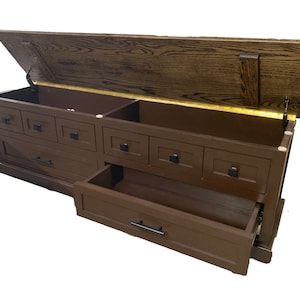 Storage Bench with lift Top and drawers Shoe Storage Entryway Bench