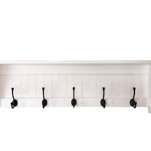 Storage Coat Rack, Hanging Wall Shelf, Shelf with Coat Hooks, Home Display Shelf image 3