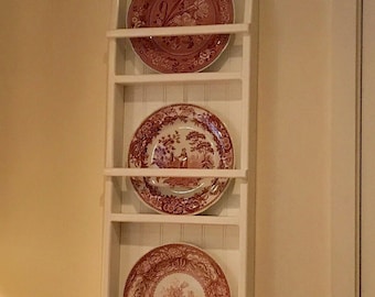 Vertical Plate Rack, 3 Tier plate Rack, Dish Display Rack, Wall Shelf with Storage, Kitchen Plate Shelf