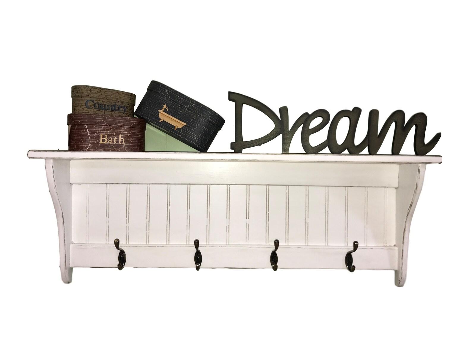 Charming Country Coat Rack Wood Wall Shelf Coat Rack With | Etsy