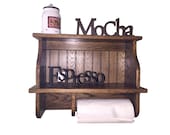 Paper Towel Cabinet for the Wall Country Kitchen Wall Hanging Shelf with Paper Towel Rack