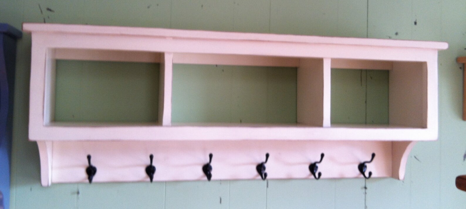 Wood Coat Rack / Wall Shelf With Coat Hooks / Country Coat Etsy