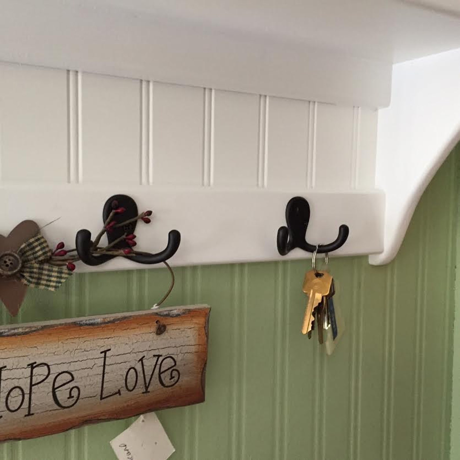 Key Rack Wall Hanging Shelf and Coat Hook Rack 30 Etsy