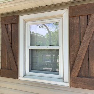 Rustic Wood Window Shutters, Decorative Wood Shutters, Indoor or Outdoor Wood Shutters, Picture Hangers image 1