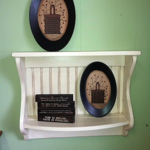 Plate Rack, Charming Country Shelf and Plate Display, Antiqued White, Bowl Shelf, Wall Hanging, Farmhouse, Rustic