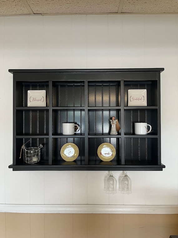 Handcrafted Solid Wood Wine Glass Rack & Kitchen Shelf - Etsy