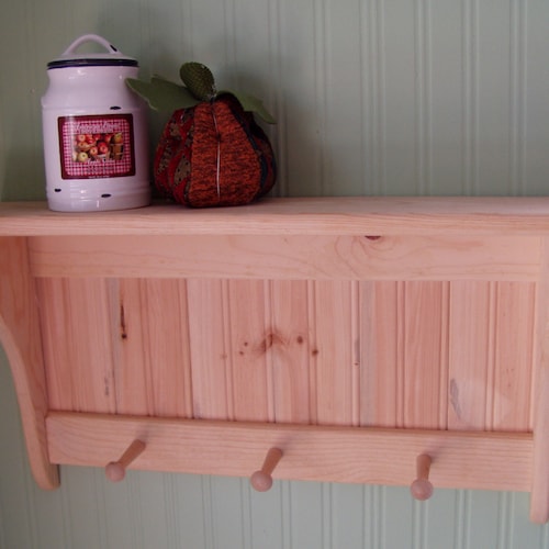 Charming Wood Shelf Country Coat Rack Display Wall Shelf Etsy