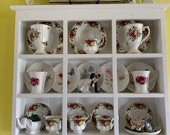 Estante para tazas y platos: Estante de exhibición de cocina, almacenamiento de artículos coleccionables