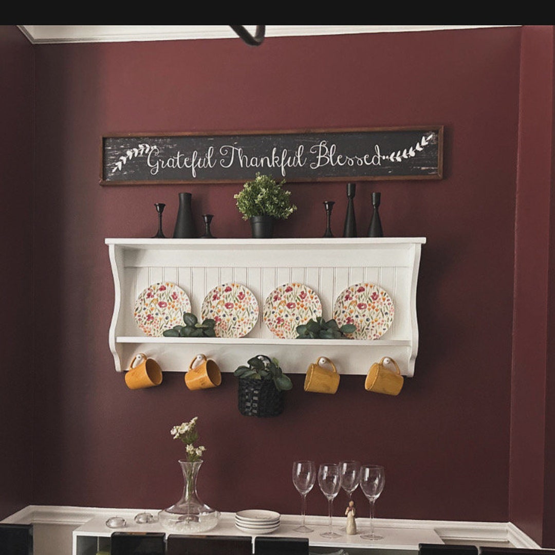 Rustic Plate Rack Distressed White Deep Bowl & Platter Display - Etsy