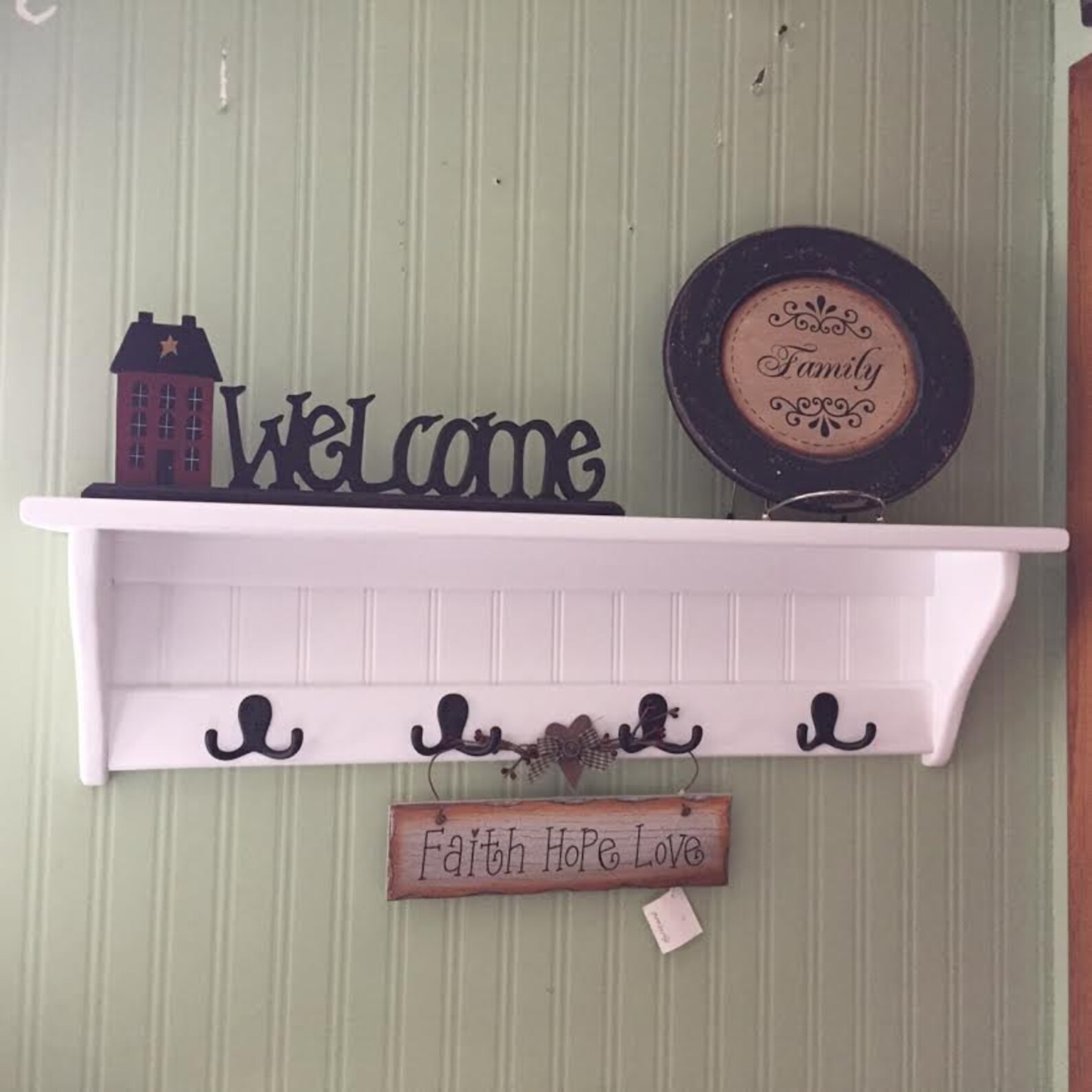 Key Rack Wall Hanging Shelf and Coat Hook Rack 30 Etsy