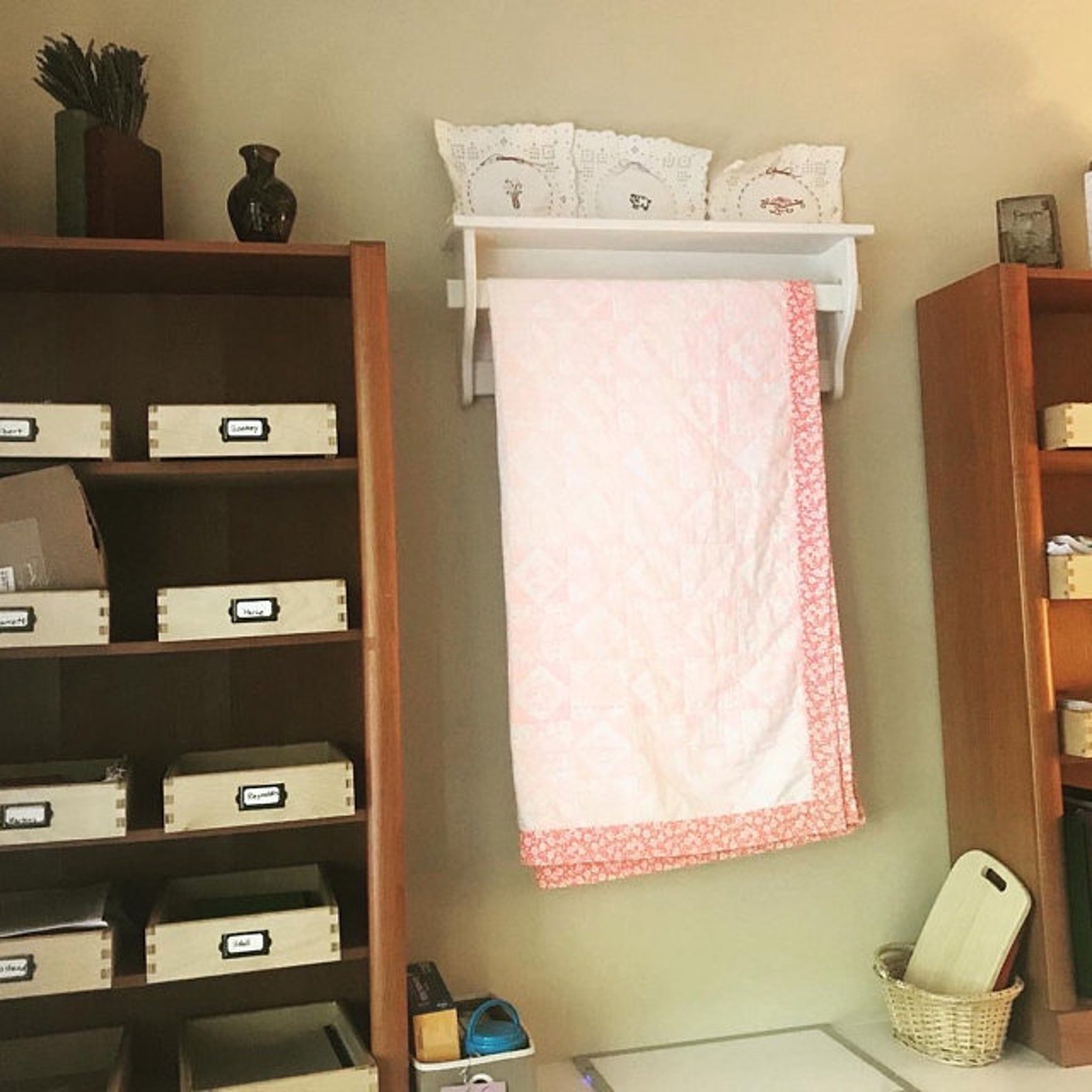 Quilt Rack Wall Hanging Quilt and Blanket Shelf Wall Shelf Etsy