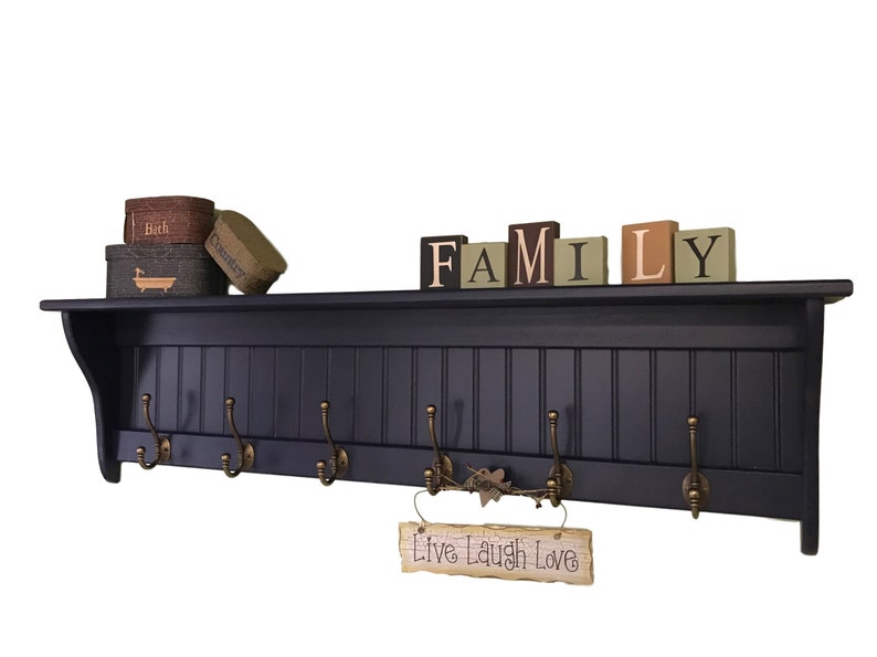 Lovely Hallway Wall Hanging Coat Rack and Shelf Large Wall Etsy