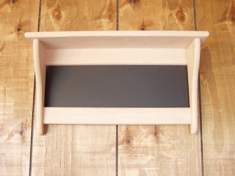 Wood Wall Shelf Oak Message Board Chalkboard Wall Shelf Etsy