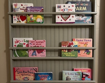 Children's Bookshelf, Small Wall Bookshelf, Hanging Plate Rack, Magazine and Cookbook Holder, Bedroom Bookshelf