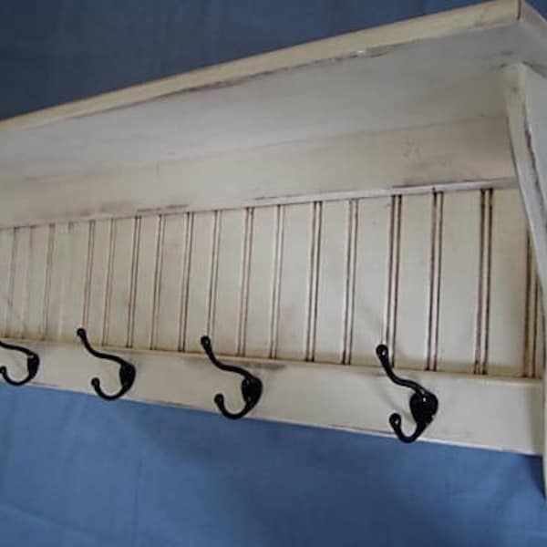 Coat Rack, Wood Wall Shelf, Hanging Wall Coat Rack, Clothes Hanger with Shelf