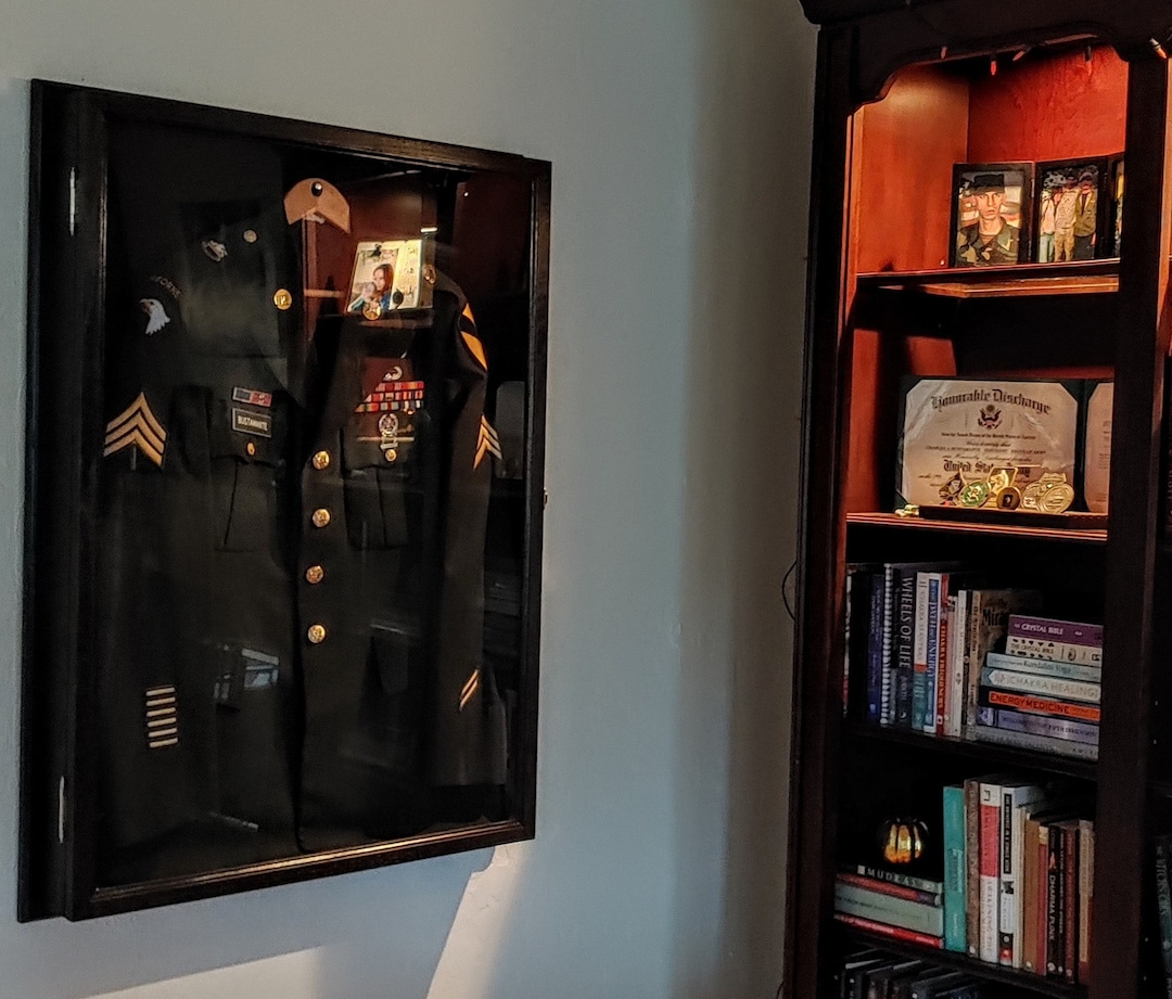 Uniform Case, Display Case, Wall Hanging Military Uniform Display Case