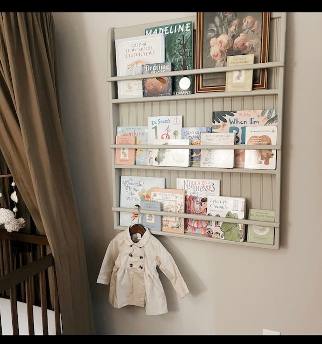 Children Bookshelf, Wall Hanging Bookshelf, Nursery and Kids Room