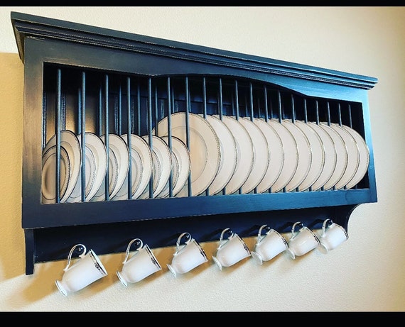 Hanging Dish Drying Rack Wall Mount,3 Tier Kitchen Plate Bowl Spice  Organizer Storage Shelf Holder
