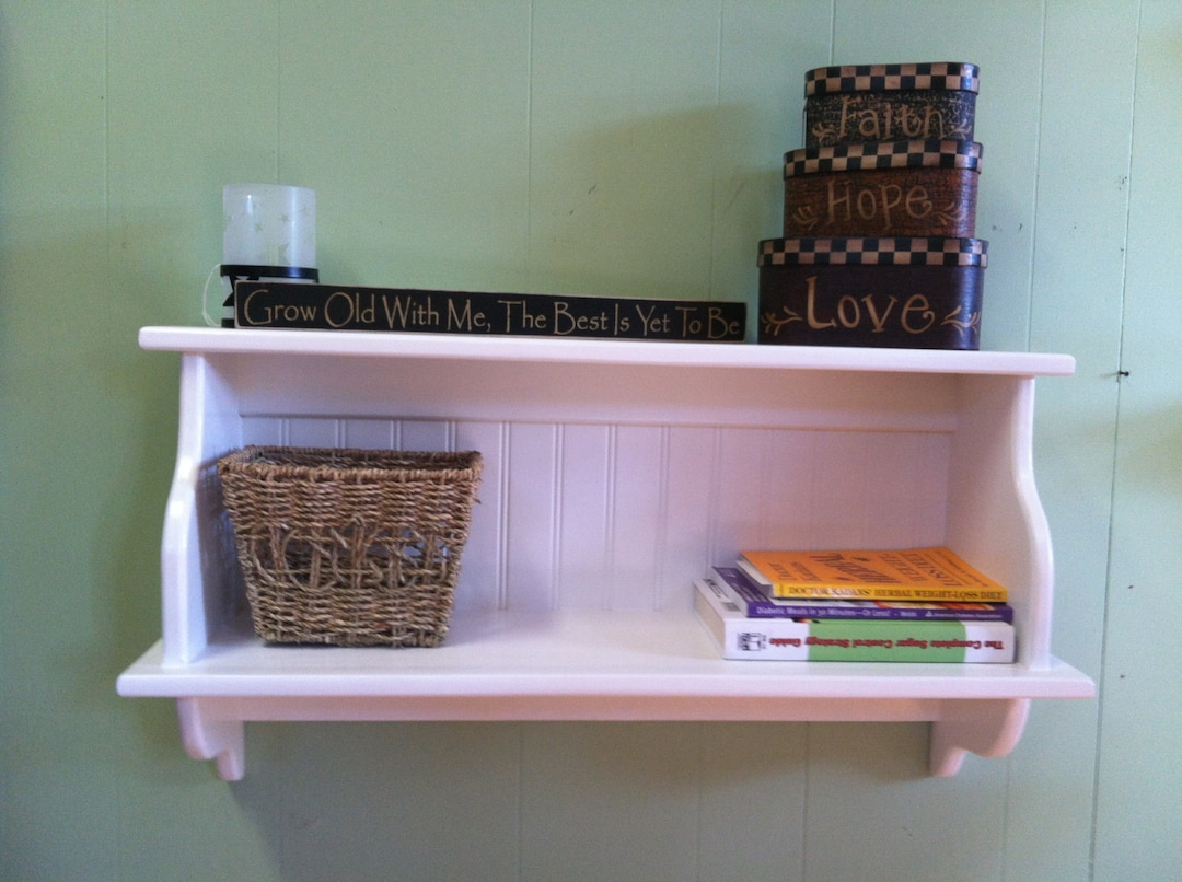Wood Wall Shelf Kitchen Cupboard Country Wall Shelf Solid Pine Display ...