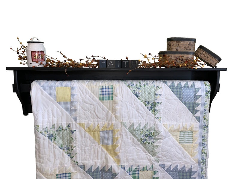 48 Quilt and Tapestry Rod With Shelf Quilt Hanger Etsy