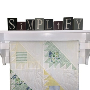 White quilt rack with shelf sale