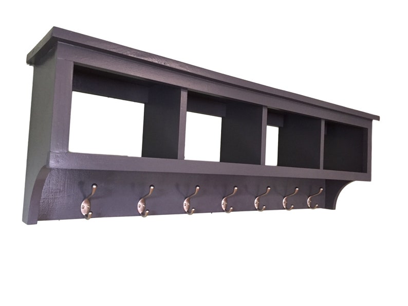 Hallway Coat Rack with Storage 4 Cubby Wall Shelf and Coat Etsy