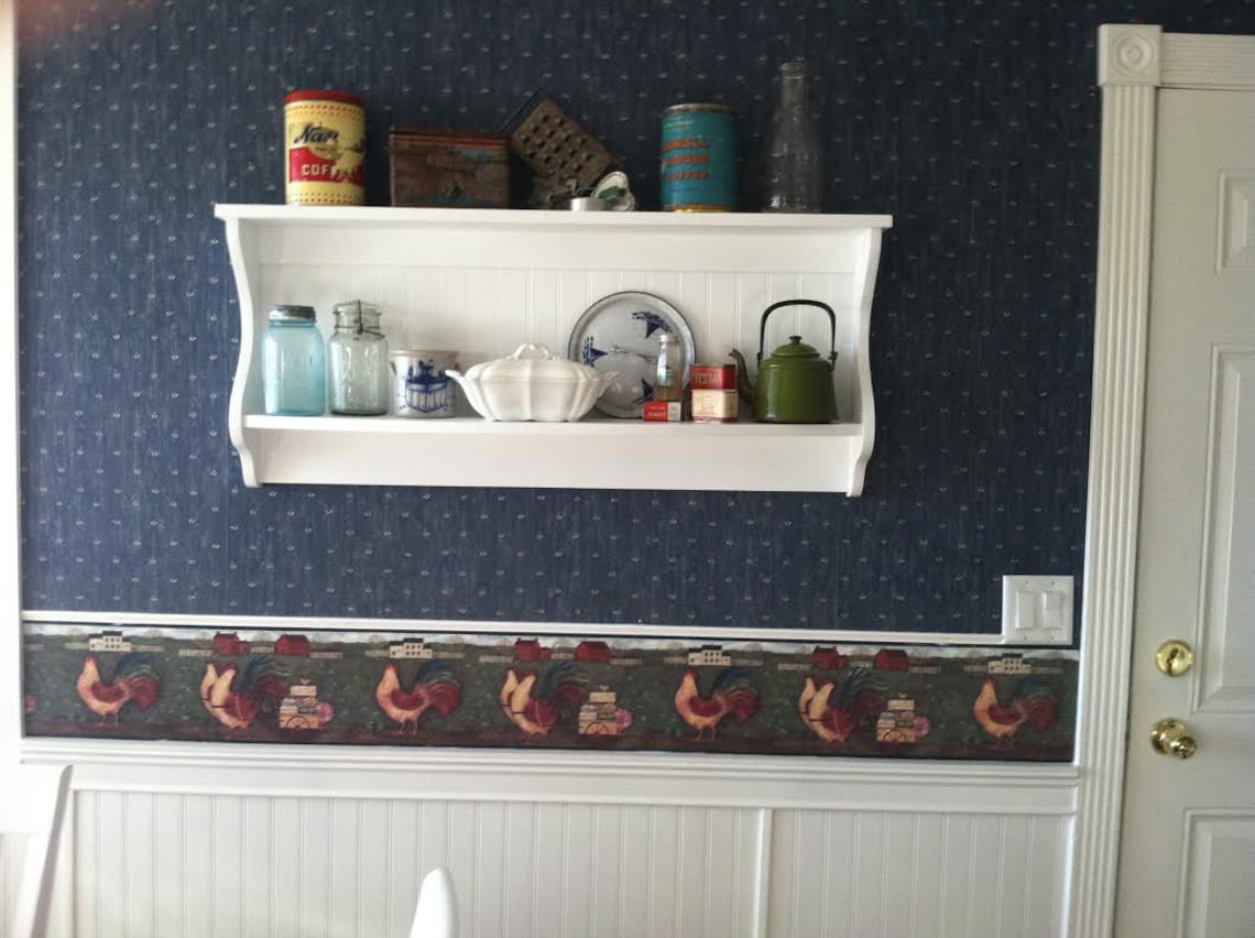 Primitive Plate Rack Wall Shelf Country Wood Display Plate and Etsy