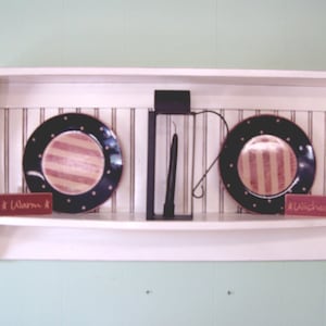 Plate Rack , Wood Wall Shelf , Farmhouse Plate Display , Country Shelf