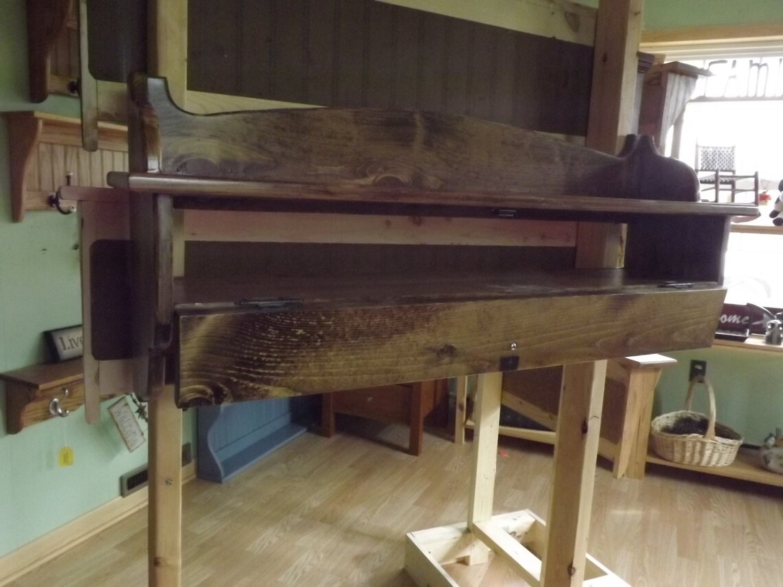 Quilt Rack Coat Glove Storage Unit 36 Oak Wall Rack Etsy