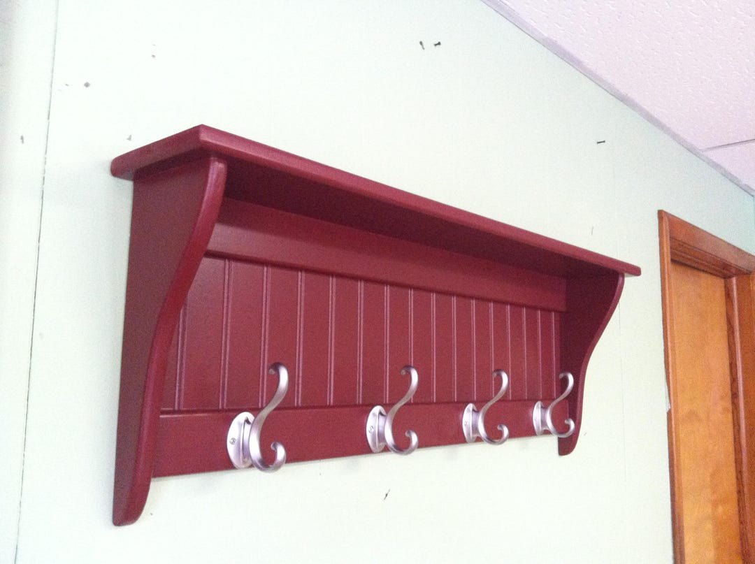 Charming Country Coat Rack, Wood Wall Shelf, Farmhouse Display Rack ...