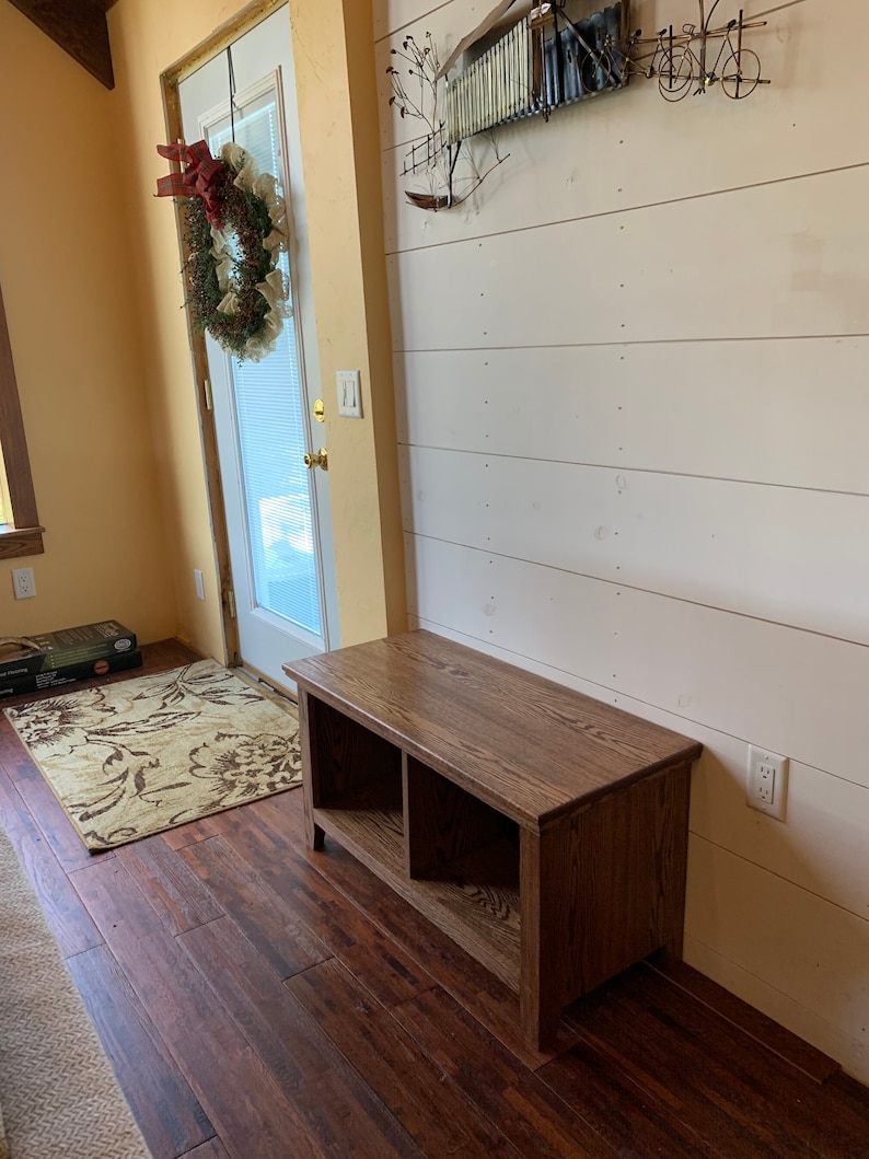 Ekbänk i mudroom: Förvaring av sko i sliten entré bild 10