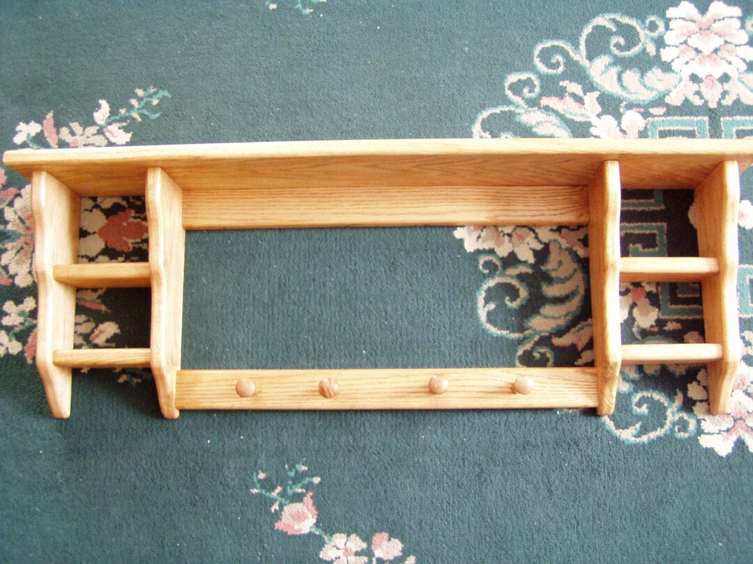 Knick Knack Display Wall Shelf Shaker Rack Oak Shadow Box Coat Rack ...