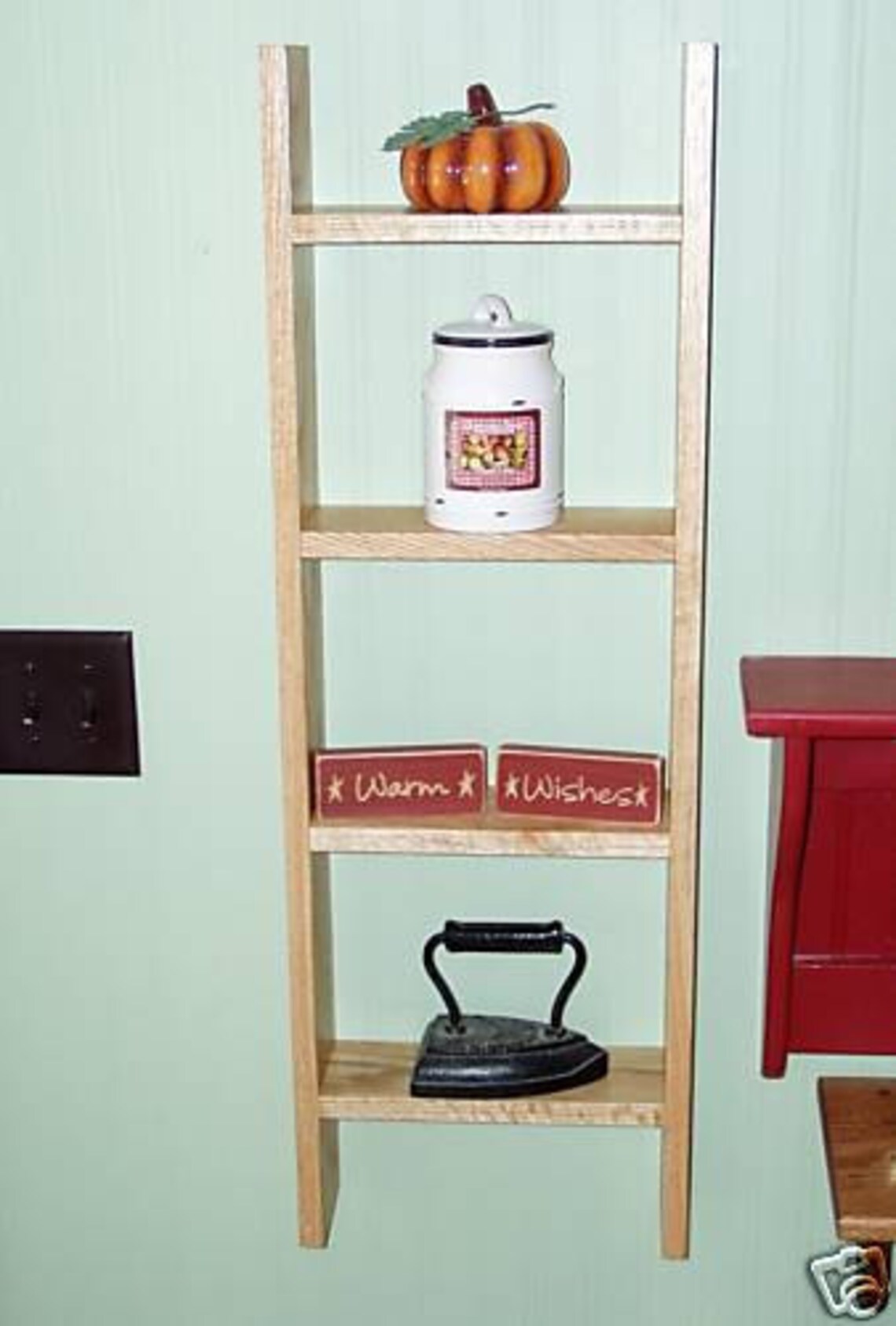 Wall Shelf Ladder Knick Knack Display Rack 36inch Etsy