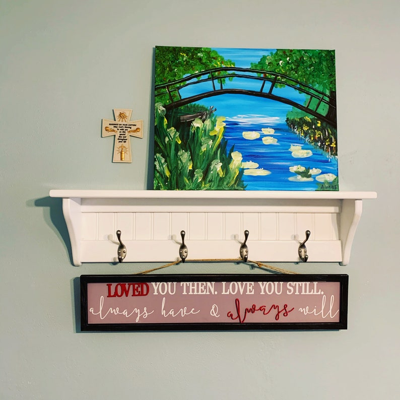 Beautiful Wood Coat Rack Wall Shelf Country Coat Rack Shelf Etsy