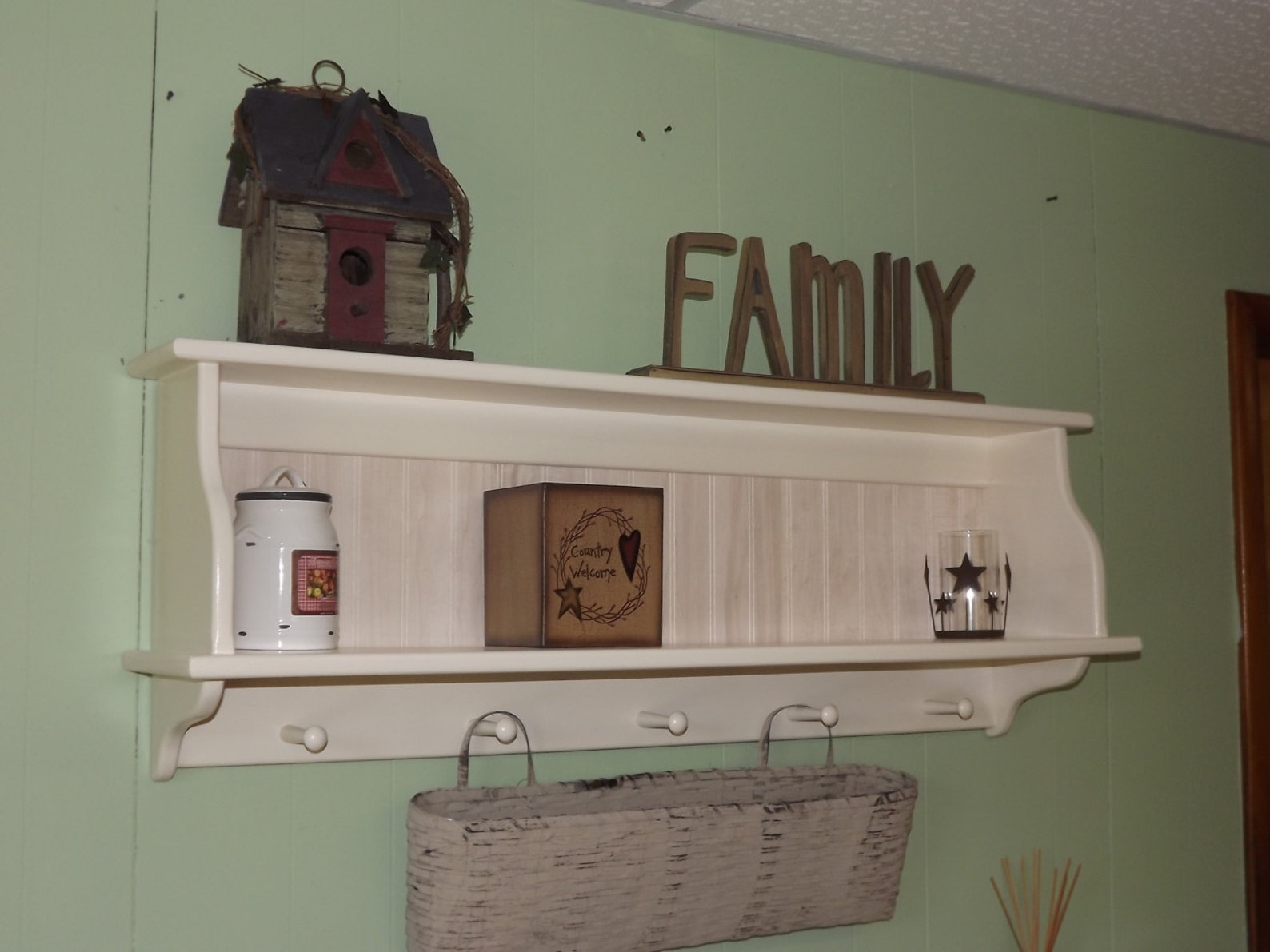 Display Kitchen Wall Hanging Rack Country Cupboard Etsy