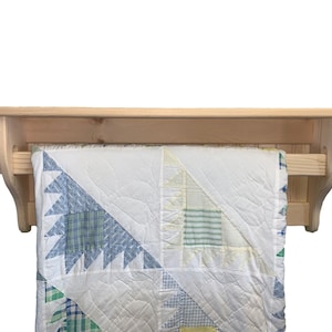Blanket Rack Holder Wall Hanging Wood Quilt Rack Unfinished