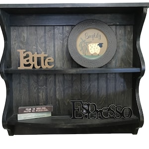 Double Shelf Bowed Plate Rack Wall Hanging Plate Rack Display / Bowl Rack / Plate and Platter Rack / Display Shelf