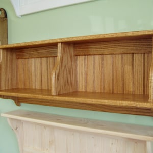 Solid Oak Country Cupboard Kitchen Wall Shelf