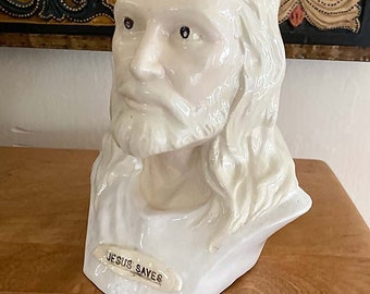 Jesus Saves Coin Bank 8" White Edition -  Deposit for the Future and Beyond