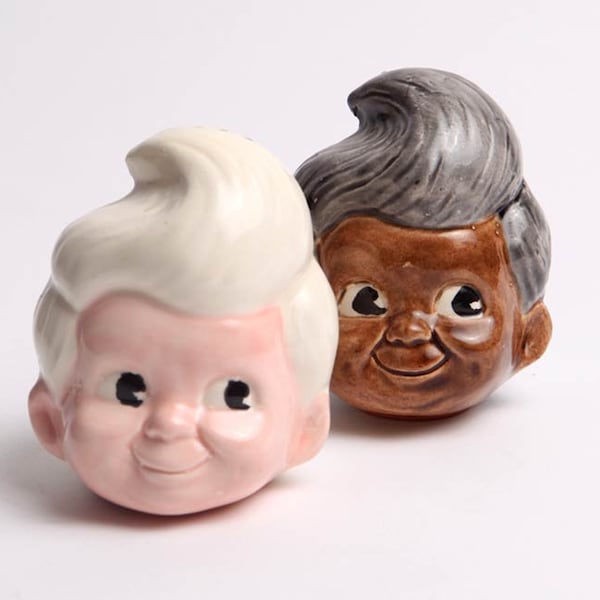 Bob's Big Boy style Multi Racial Salt n' Pepper Shakers