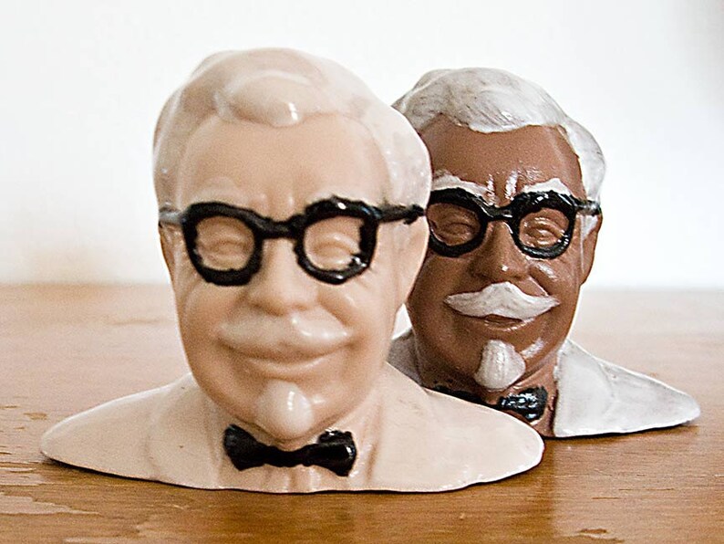 Colonel Saunders Porcelain Salt and Pepper Shakers Multi Cultural Edition image 1