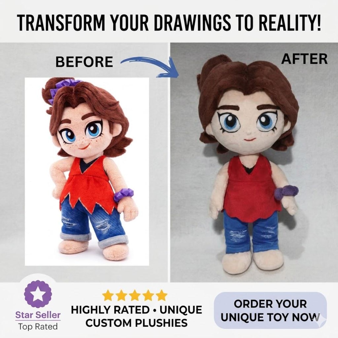 Peluche personalizado: Peluche de dibujos animados hecho a mano, animal de peluche - España