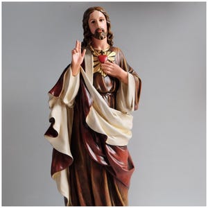 Sacred Heart of Jesus Statue | Handmade Christian Statue | Religious Home Gift Decor