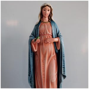 Our Lady of Hope Statue | Handmade Virgin Mary Sculpture | Christian Faith Home Decor